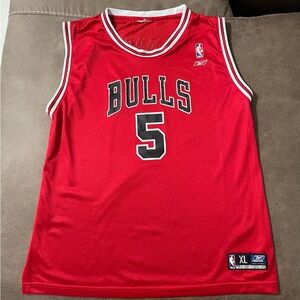 Chicago Bulls Jersey Mens XL Large Jalen Rose Reebok #5 NBA Basketball